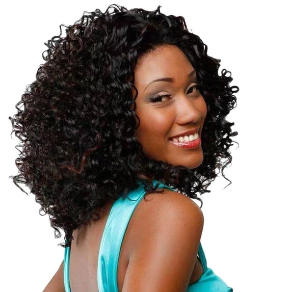 African Black Short Curly Wig - Side Part Design, High-Density Curls, Adjustable Fit, Trendy Natural Look, Comfortable & Durable, Suitable for Europe & America Export Makeup Organizers