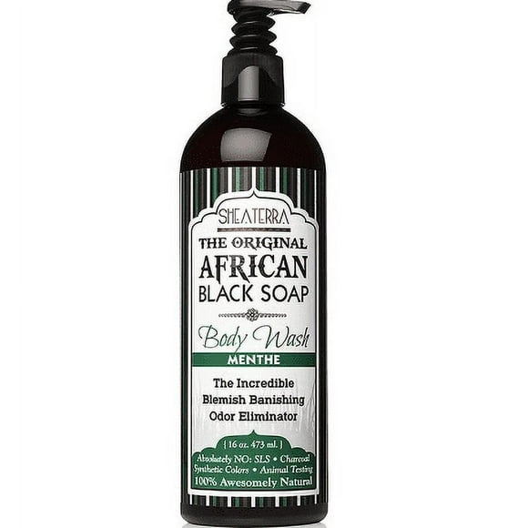 African Black Soap Body Wash MENTHE (16 oz.)