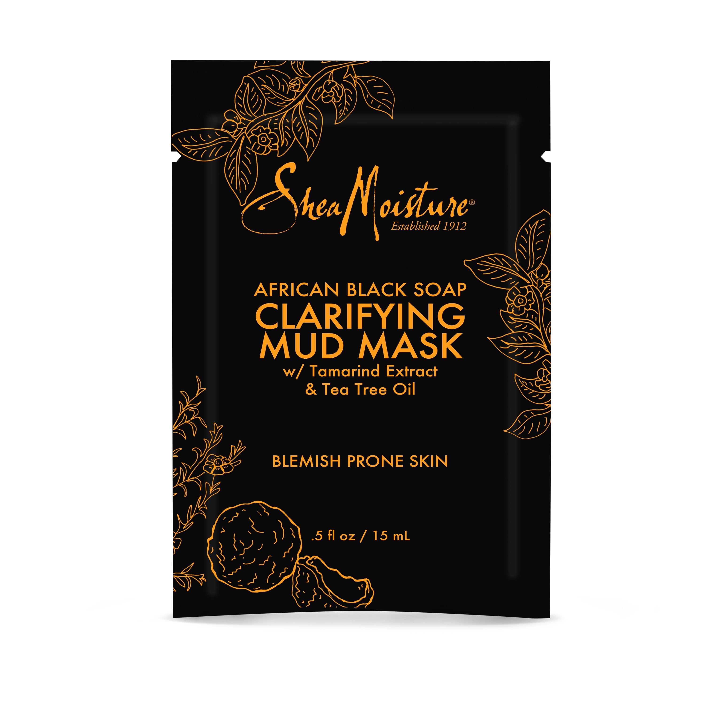 SheaMoisture Mud Mask Packette African Black Soap, 0.5 oz