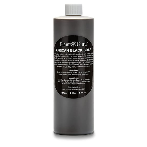 African Black Soap Liquid 16 oz. 100% Raw Pure Natural Organic From Ghana. Acne Treatment, Aids Against Eczema & Psoriasis, Dry Skin, Scars & Dark Spots. Great For Pimples, Blackhead, Face & Body Wash