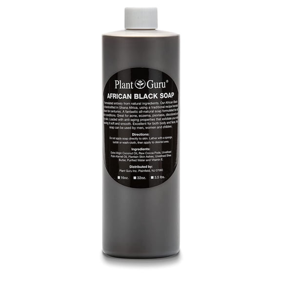 African Black Soap Liquid 16 oz. 100% Raw Pure Natural Organic From Ghana. Acne Treatment, Aids Against Eczema & Psoriasis, Dry Skin, Scars & Dark Spots. Great For Pimples, Blackhead, Face & Body Wash