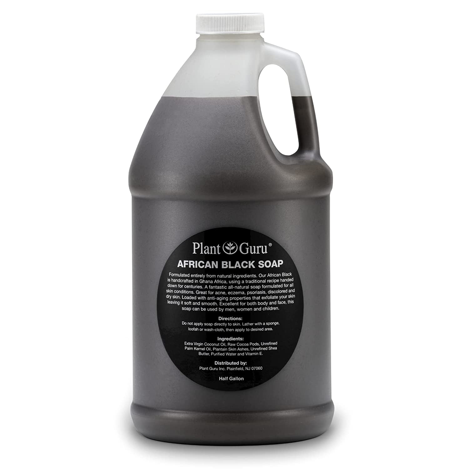 African Black Soap Liquid Half Gallon - 100% Raw Pure Natural From Ghana, Acne Treatment, Aids Against Eczema & Psoriasis, Dry Skin, Scar and Dark Spot Removal, Pimples and Blackhead, Face & Body Wash
