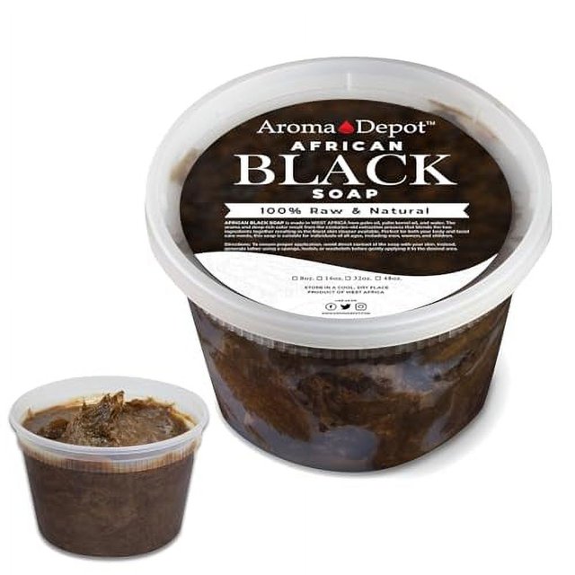 African Black Soap Paste 16 oz 100 Natural Raw soap for Acne, Eczema