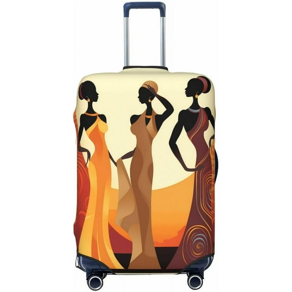 African Black Women Girls Travel Luggage Suitcase COVER, Washable Suitcase COVERS Elastic, XL - Fits 29-32 inch luggage (No Suitcase)