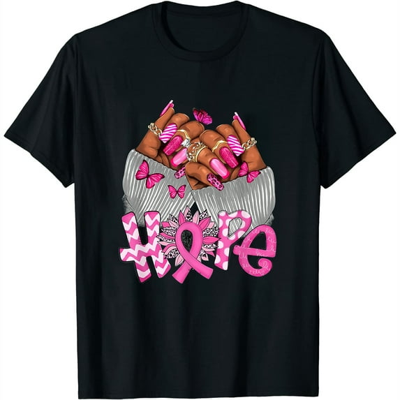 African Black Women Hope Breast Cancer Sunflower Hippie T-Shirt Black Small