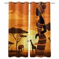 thumbnail image 1 of African Black Women Kitchen Curtains Vintage Africa Ethnic Tribal Cafe Short Curtains for Bathroom Blackout Window Curtain Grommet Small Window Treatment Drapes for Bedroom Living Room 27.5"x39"x2, 1 of 9