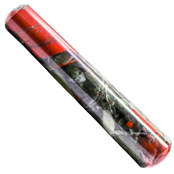 African Bloodstone Crystal Wand Massage Stick (Smooth)