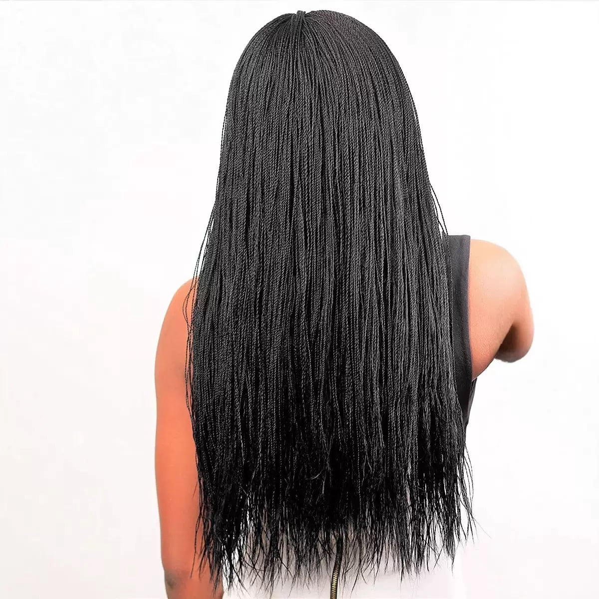 African Braided Wigs Black Micro Braided Wigs Light No Lace Wigs For Women Wear  22inch