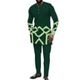 thumbnail image 1 of African Clothes for Men Dashiki Outfits Slim Fit Long Sleeve Top and Pant Set Attire Casual African Tracksuits WYN1669, 1 of 5