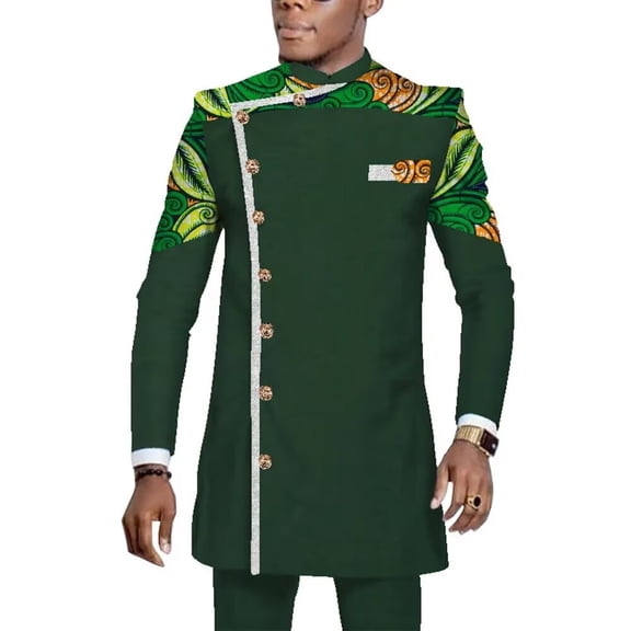 African Clothing for Men Dashiki Outfits Long Sleeve Shirt and Pants Plus Size 2pcs sets African Mens Clothes