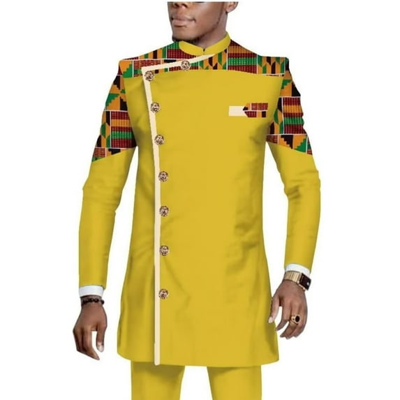 African Clothing for Men Dashiki Outfits Long Sleeve Shirt and Pants Plus Size 2pcs sets African Mens Clothes