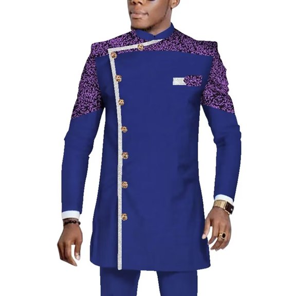 African Clothing for Men Dashiki Outfits Long Sleeve Shirt and Pants Plus Size 2pcs sets African Mens Clothes