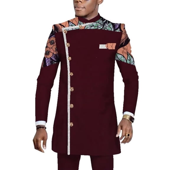 African Clothing for Men Dashiki Outfits Long Sleeve Shirt and Pants Plus Size 2pcs sets African Mens Clothes