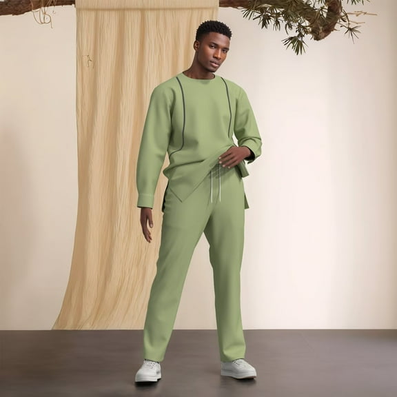 African Clothing for Men Suits Long Dashiki Top Shirts and Pants Sets African Men Outfits