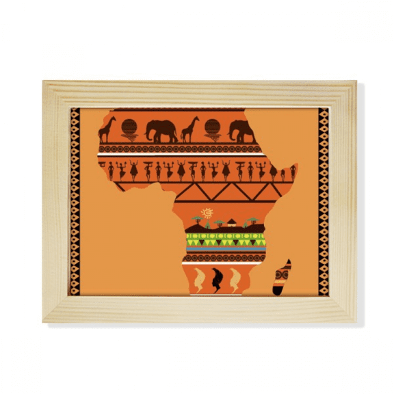 African Continent Name Landscape Map Desktop Photo Frame Picture Art Decoration Painting 6x8 inch