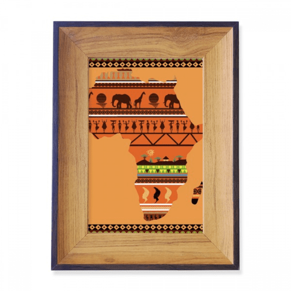 African Continent Name Landscape Map Photo Frame Exhibition Display Art Desktop Painting