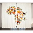 thumbnail image 1 of Ambesonne African Curtains 2 Panel Set, Travel Map Arts, 108" x 84", Multicolor, 1 of 3