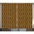 thumbnail image 1 of Ambesonne African Curtains 2 Panel Set, Leopard Skin Ornaments, 108" x 90", Umber Brown Marigold, 1 of 3