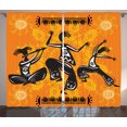 thumbnail image 1 of Ambesonne Orange Curtains 2 Panel Set, Dancer Themed Warm Colors, 108" x 84", Orange and Black, 1 of 3