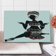 thumbnail image 1 of African Cutting Board, Local Lady Indigenous Patterned Dress Gesture Silhouette, Decorative Tempered Glass Cutting and Serving Board, Large Size, Charcoal Grey Vermilion, by Ambesonne, 1 of 1