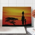 thumbnail image 1 of African Cutting Board, Rural Countryside Landscape Mother and at Sunset Tree Print, Decorative Tempered Glass Cutting and Serving Board, Large Size, Scarlet Yellow and Black, by Ambesonne, 1 of 1