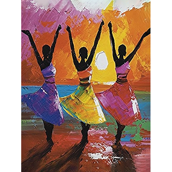 African Dancers Abstract Decorative Painting/Canvas Art Perfect for Decorating Living Room Bedroom Office Dining Room Kitchen Hallway Study Room and Gallery Walls.