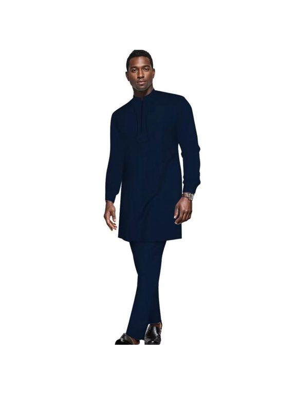 African Dashiki Suits for Men 2 pcs Mens African Outfits Top and Pant Slim Fits Nigerian Clothing Prom Wedding Wear