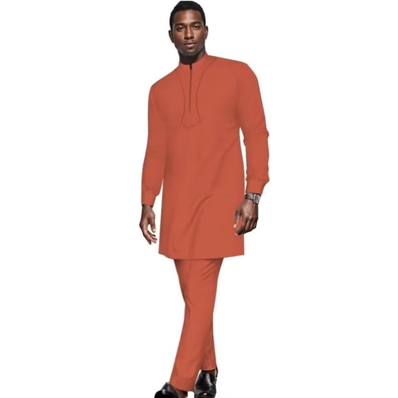 African Dashiki Suits for Men 2 pcs Mens African Outfits Top and Pant Slim Fits Nigerian Clothing Prom Wedding Wear