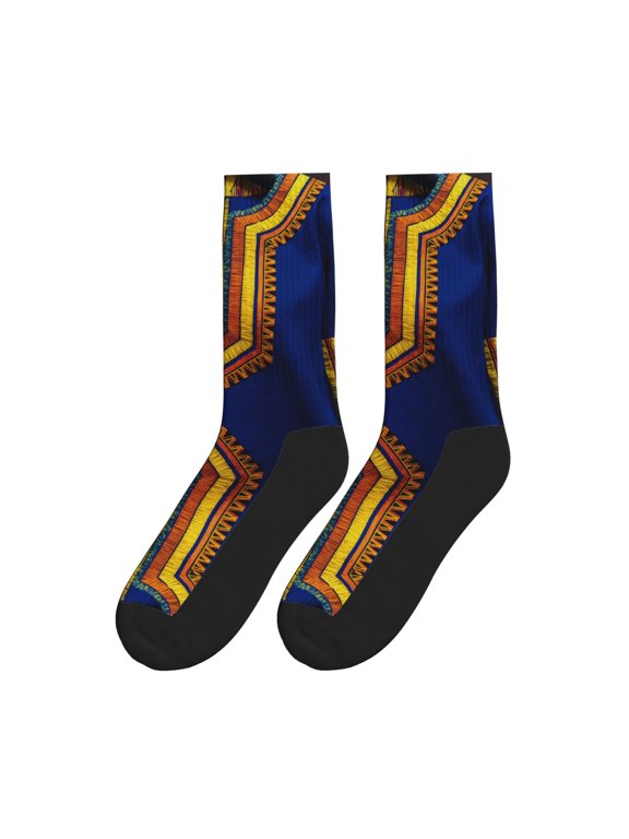 African Dashiki Tribal Colorful Athletic Crew Novelty Socks For Men Women