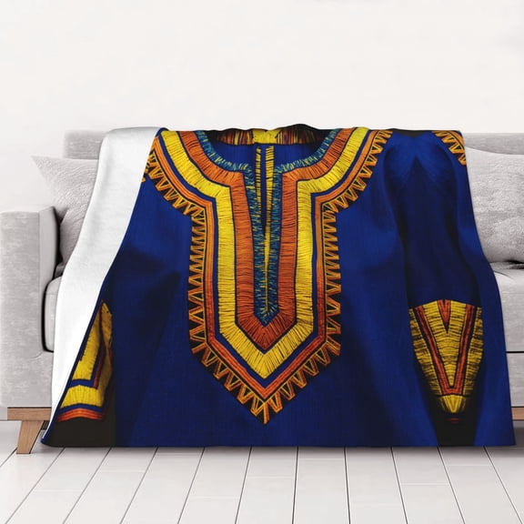 African Dashiki Tribal Warm Cozy Plush Throw Blanket for Couch Bed Sofa 50"x40"
