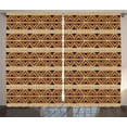 thumbnail image 1 of Ambesonne Africa Curtains 2 Panel Set, Geometric Pattern Triangles, 108" x 90", Cocoa and Caramel, 1 of 3
