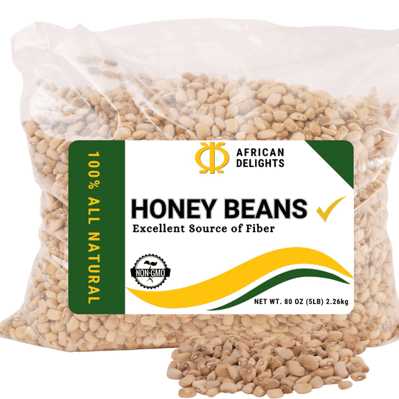 African Delights Honey Beans (Oloyin) Whole Dry Sweet Beans, 5 lb