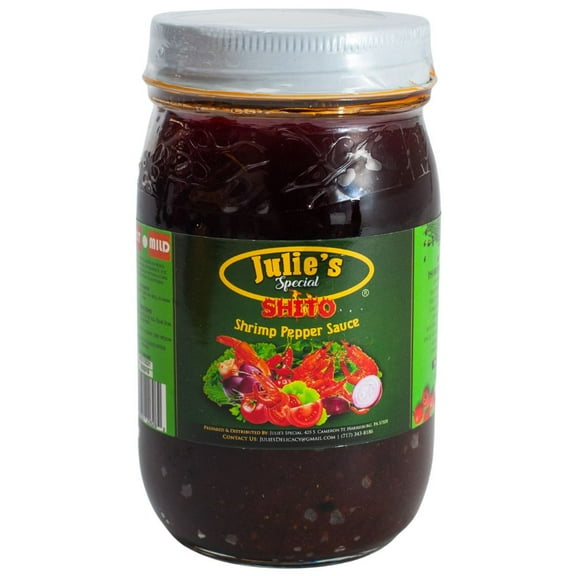 African Delights Special Shito Shrimp Pepper Sauce (Hot)  Ghanaian Fish & Shrimp Spice Sauce, 16 oz Jar