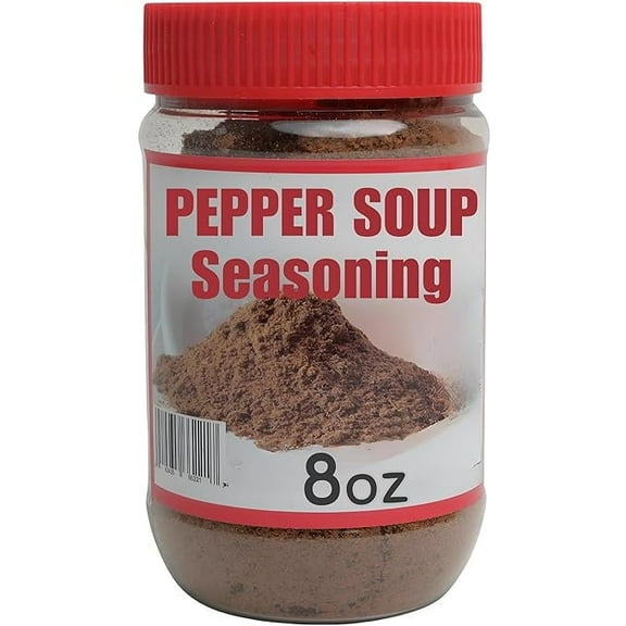 African Delights Pepper Soup Seasoning 8oz  Authentic West African Spice Blend with Ginger & Aromatic Spices  Vegan-Friendly Nigerian & Ghanaian Cooking Seasoning for Stews & Grilling