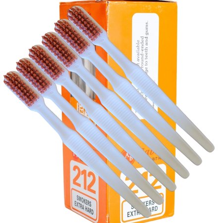 African Delights Sabu's Smokers Extra Hard Toothbrush, Brown (Pack of 12)