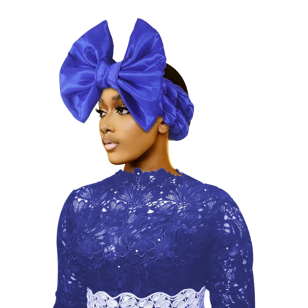 African Design Bowknot Hairband Head Scarf For Women and Teens Girl ...