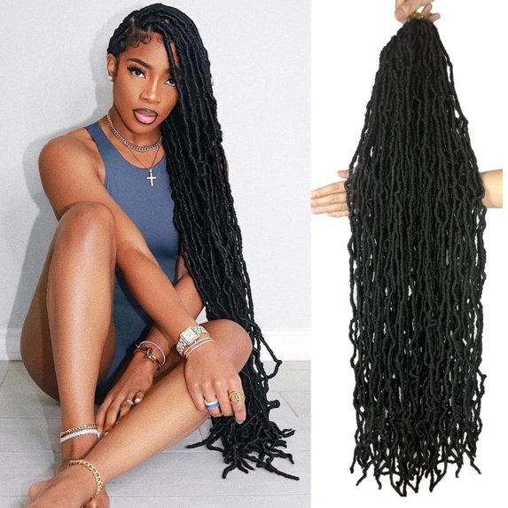 African Dirty Braid Crochet Hair Hair Wig Braid Crochet Hair Soft Crochet 24 Inch Long Hair Suitable for Black Women - Wig A, Wig, Back to School, Wedding, Christmas,Season, Anniversary, Thanksgivi