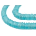 thumbnail image 1 of The Bead Chest African Disk Recycled Glass Beads - Full Strand of Eco-Friendly Ghanaian Rondelle Beads (Clear Marine), 1 of 3