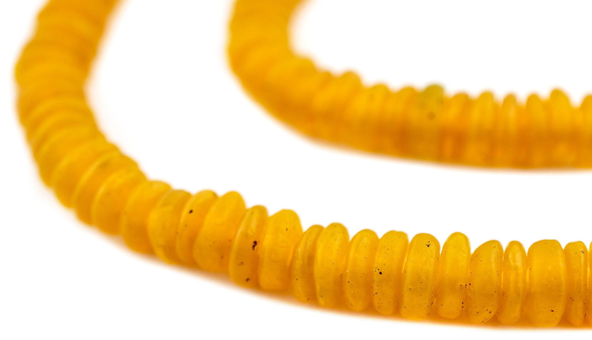 African Disk Recycled Glass Beads Full Strand of EcoFriendly