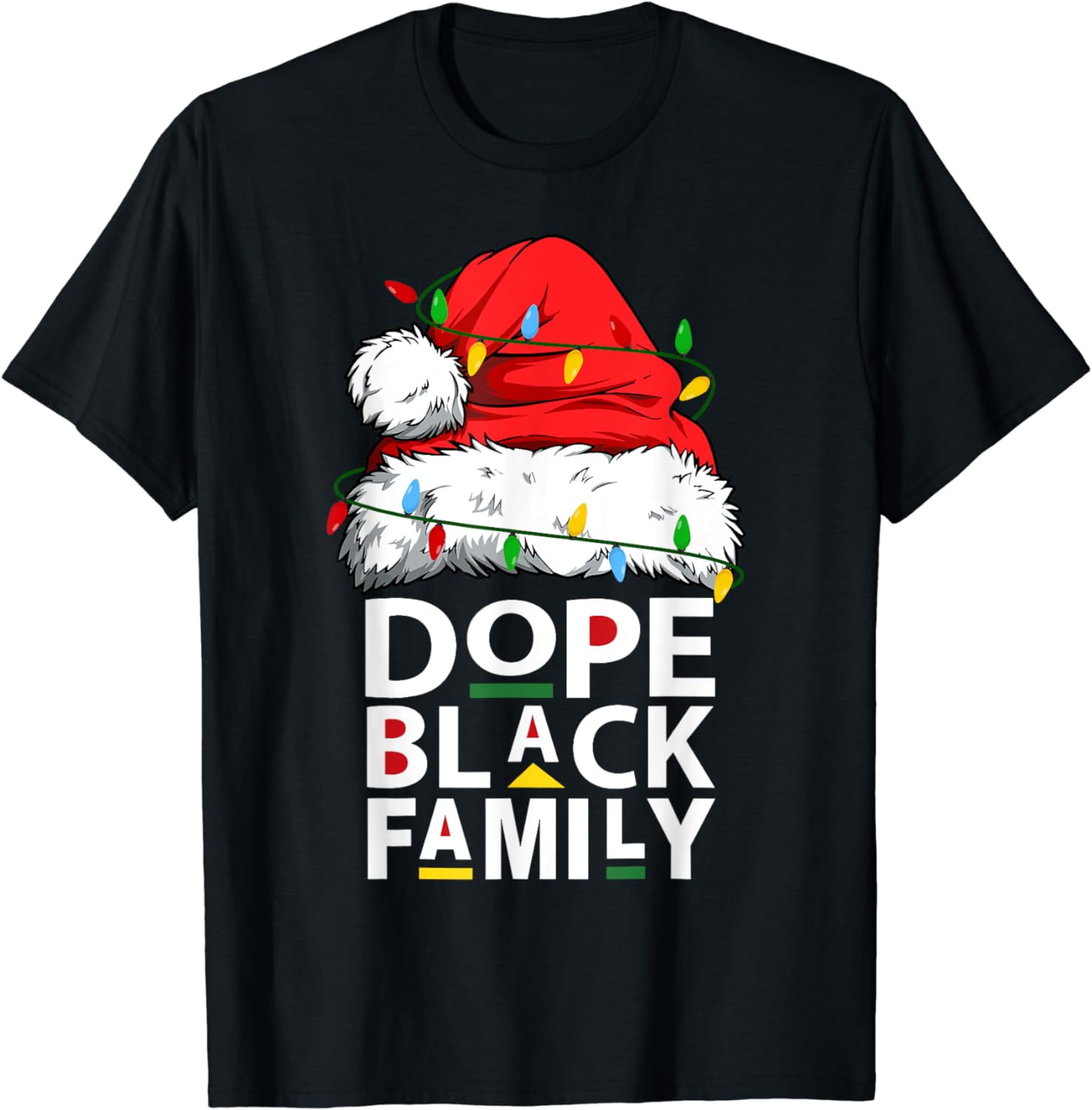 African Dope Black Family Afro Team Santa Matching Christmas T-Shirt ...