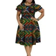 thumbnail image 1 of African Dress for Women Ruffles Collar Vestidos Lady Party Clothing wy4401, 1 of 2
