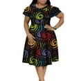 thumbnail image 1 of African Dress for Women Ruffles Collar Vestidos Lady Party Clothing wy4401, 1 of 2