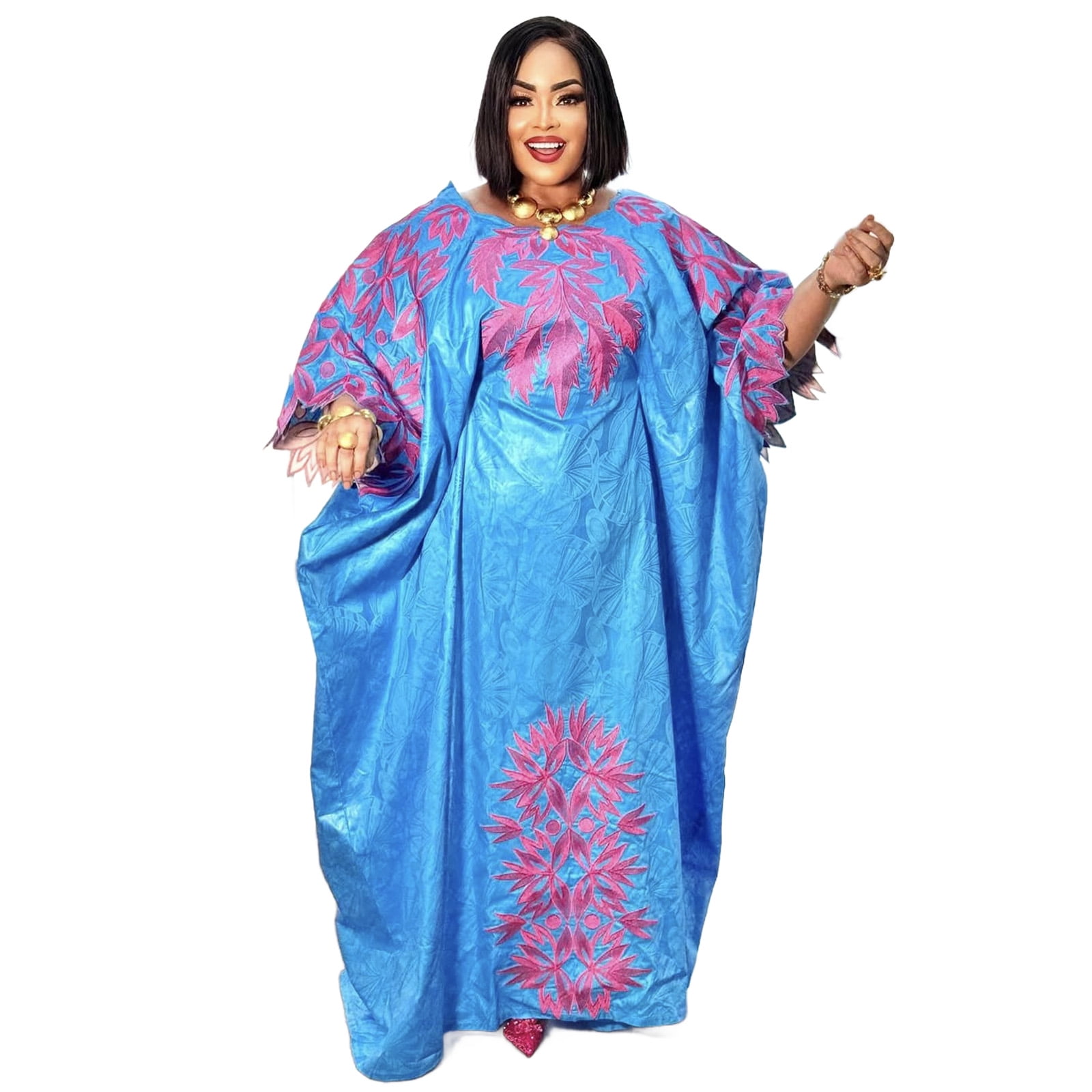 African Dresses For Women Luxury Boubou Material Rich Embroidery Design  Long Dress - Walmart Business Supplies