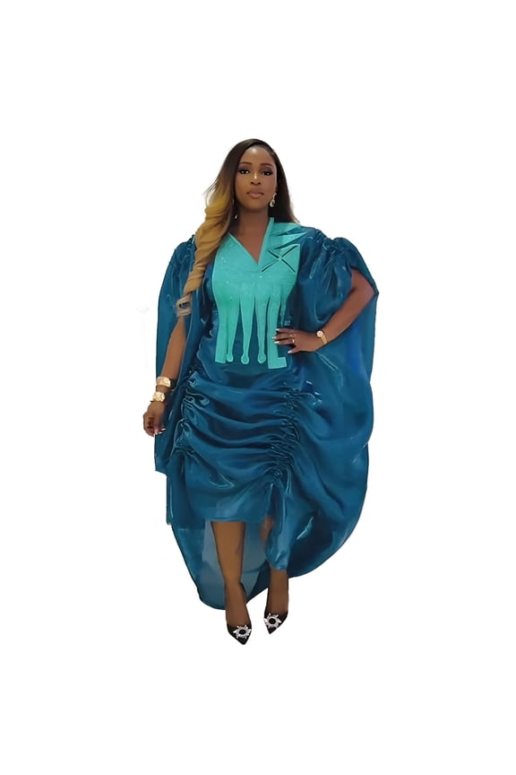 African Dresses For Women Luxury Boubou Material Rich Embroidery Design Long Dress