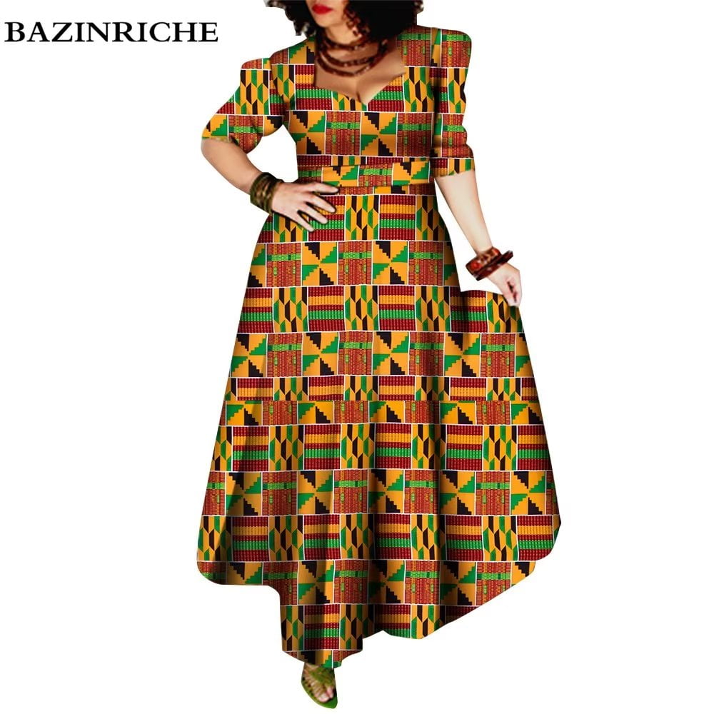 African Dresses for Women Elegant Party Ankara Robe WY092 - Walmart.com