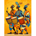 thumbnail image 1 of African Drummers Canvas Print, Suitable for Living Room, Office, Hotel, Bar, Apartment, 1 of 8