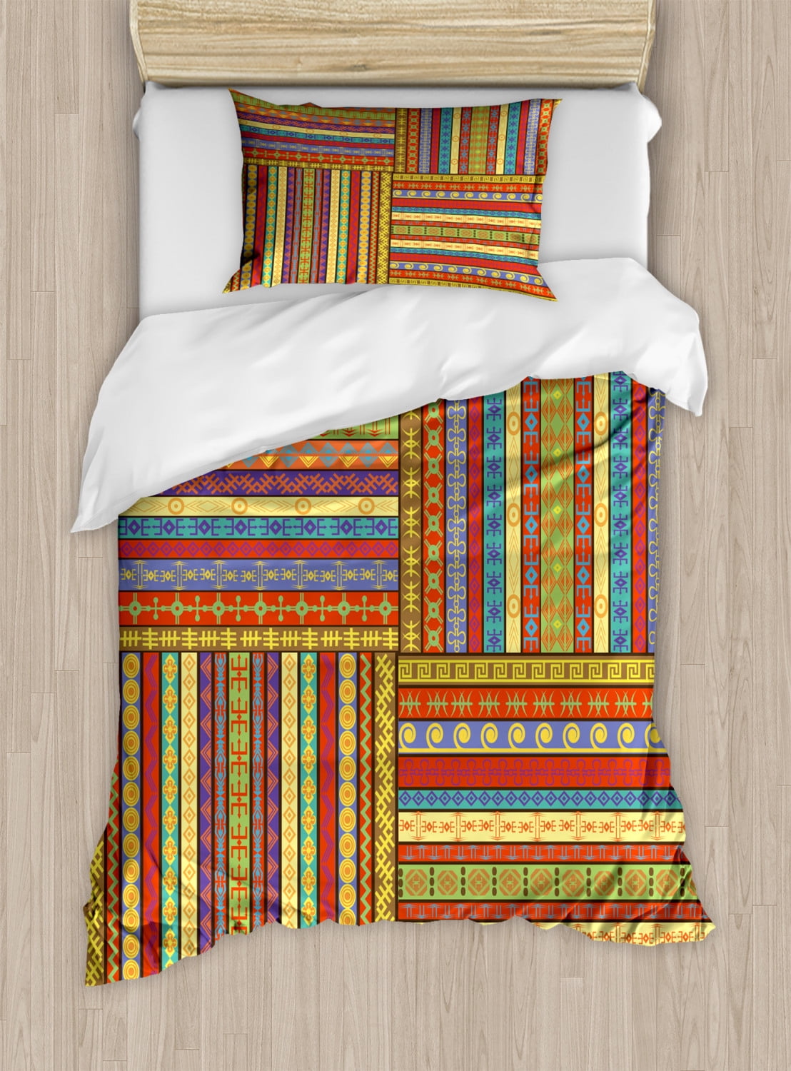 Colorful Ethnic Pattern Twin Duvet Cover Set
