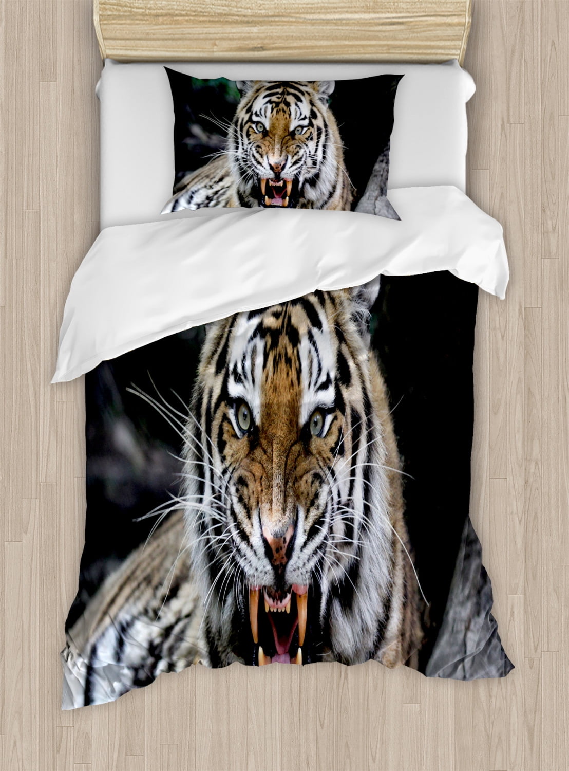 Twin African Eclectic Striped Duvet Cover Set