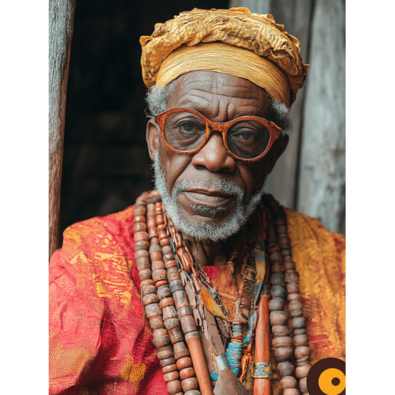 African Elder Portrait Wall Art/Canvas Print Suitable for Living Room Bedroom Office Study Hallway Decoration.