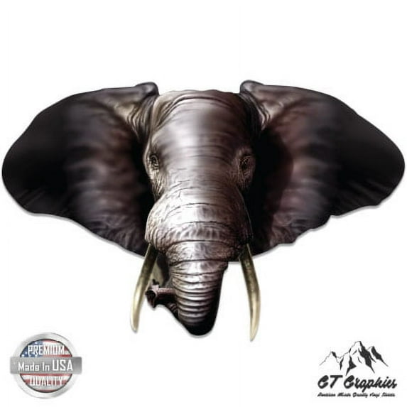 African Elephant - 8" Vinyl Sticker - For Car Laptop I-Pad - Waterproof Decal
